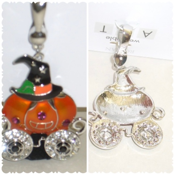 🔥Flash Sale: Wearable Art Silvertone Pumpkin Enhancer - Picture 2 of 3